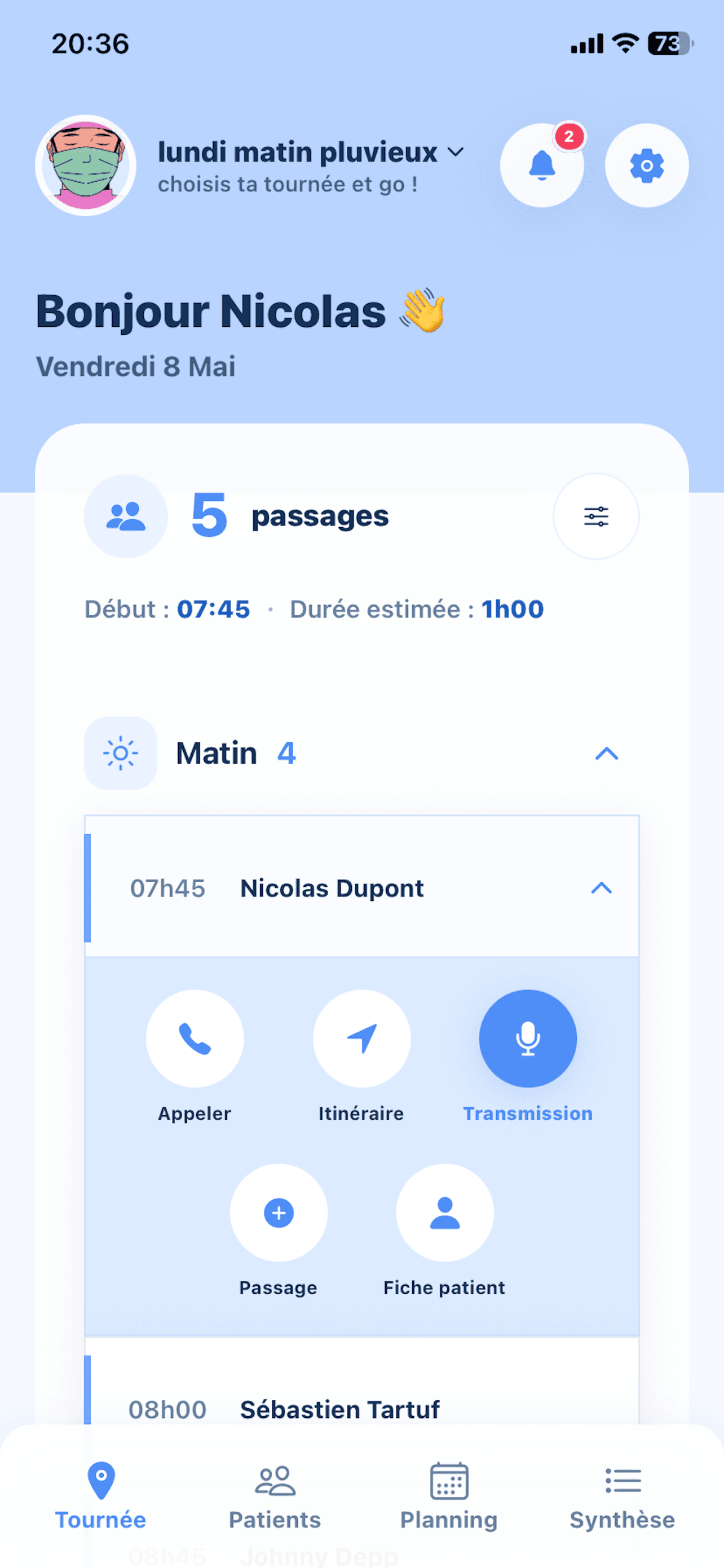 Actions rapides d'un passage dans la tournée Libeo